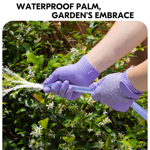 Vgo...Mem/Women's Work Gloves,Gardening Gloves,100% TPE Coated,Waterproof Palms, Anti-Slip,Breathable 3D Knit Back,OEKO-TEX Certified(TP1152)