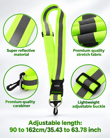 ILOND Reflective Sash for Night Walking, High Visibility Safety Gear for Running, Cycling & Dog Walking, Adjustable Cross-Body Reflective Belt for Men, Women
