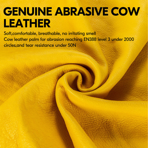 VGO 1 Pair Premium Cow Grain Leather Extra-long Cuff Thornproof, Anti-abrasion, Anti-Impact Gardening Gloves(CA9659-M)
