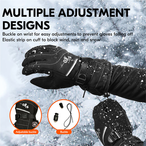 VGO 2 Pairs -20℃/-4℉ or Above 3M Thinsulate G8 Goatskin Leather Skiing Gloves (Purple/Black, SF-GA2444FW)