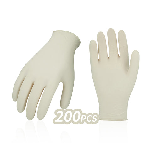 Vgo 100PCS Disposable Latex Powder-Free General Purpose, Foodservice Glove (White,RB5138-UN )